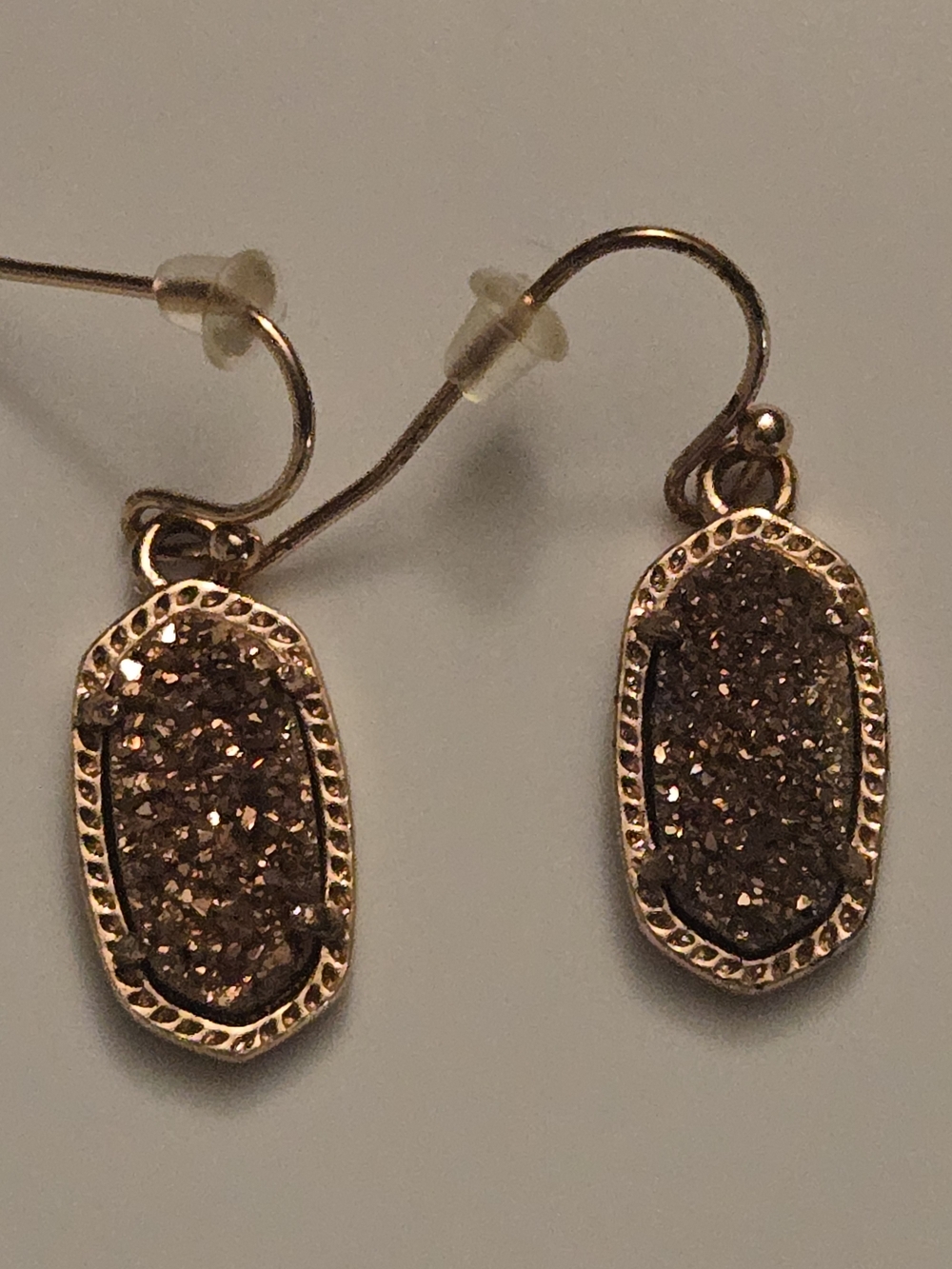 Kendra Scott "Lee" Drop Drusy Bronze Gold Earrings